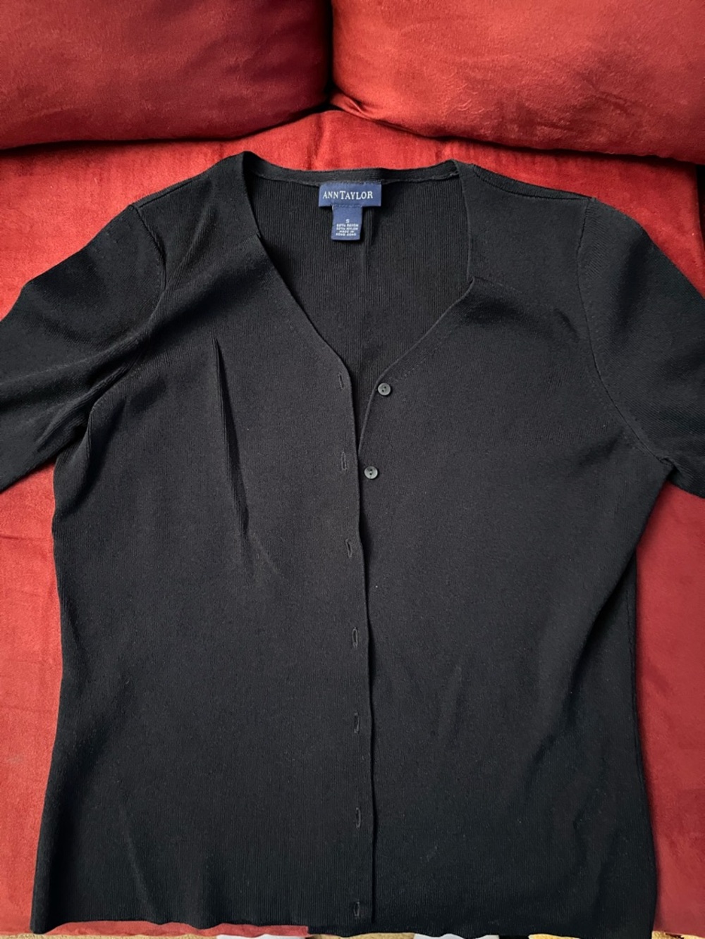Ann Taylor Black Lightweight Knit Top